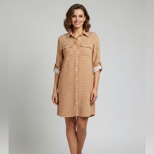 J. McLaughlin Stylish Orange Shirt Dress